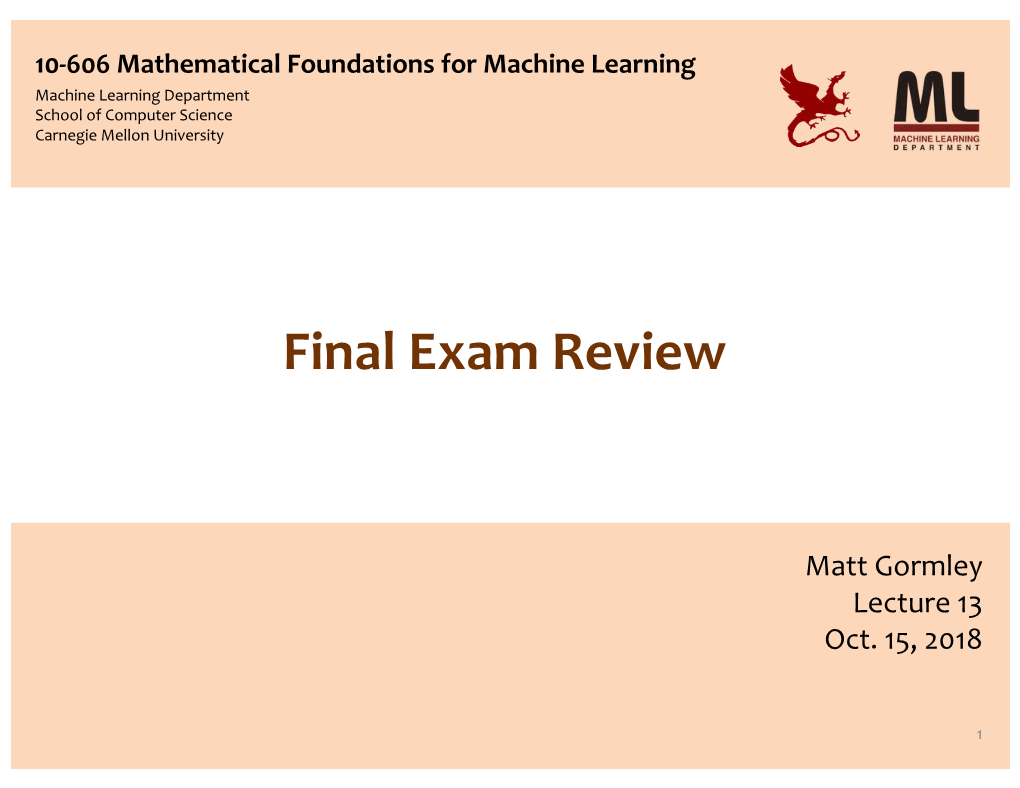 Final Exam Review