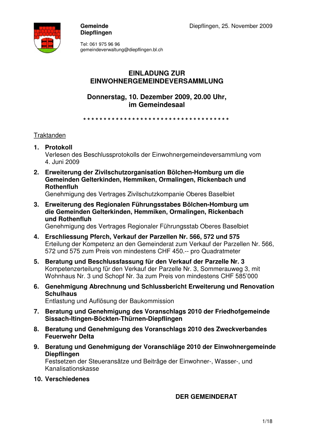 Versammlung 20091210