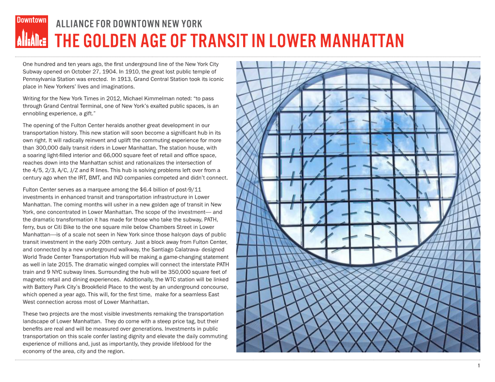 The Golden Age of Transit in Lower Manhattan