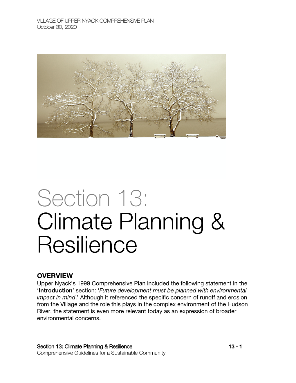 Section 13: Climate Planning & Resilience