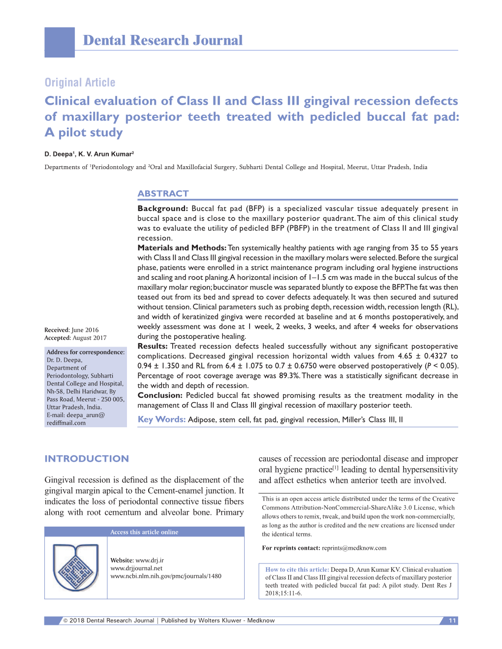 Clinical Evaluation of Class II and Class III Gingival Recession Defects of Maxillary Posterior Teeth Treated with Pedicled Buccal Fat Pad: a Pilot Study