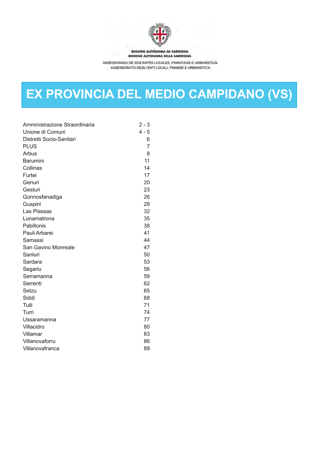 Ex Provincia Del Medio Campidano (Vs)