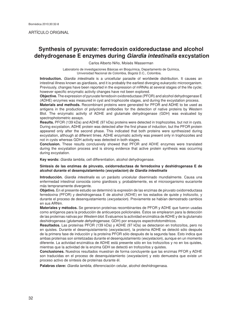 Ferredoxin Oxidoreductase and Alcohol Dehydrogenase E Enzymes During