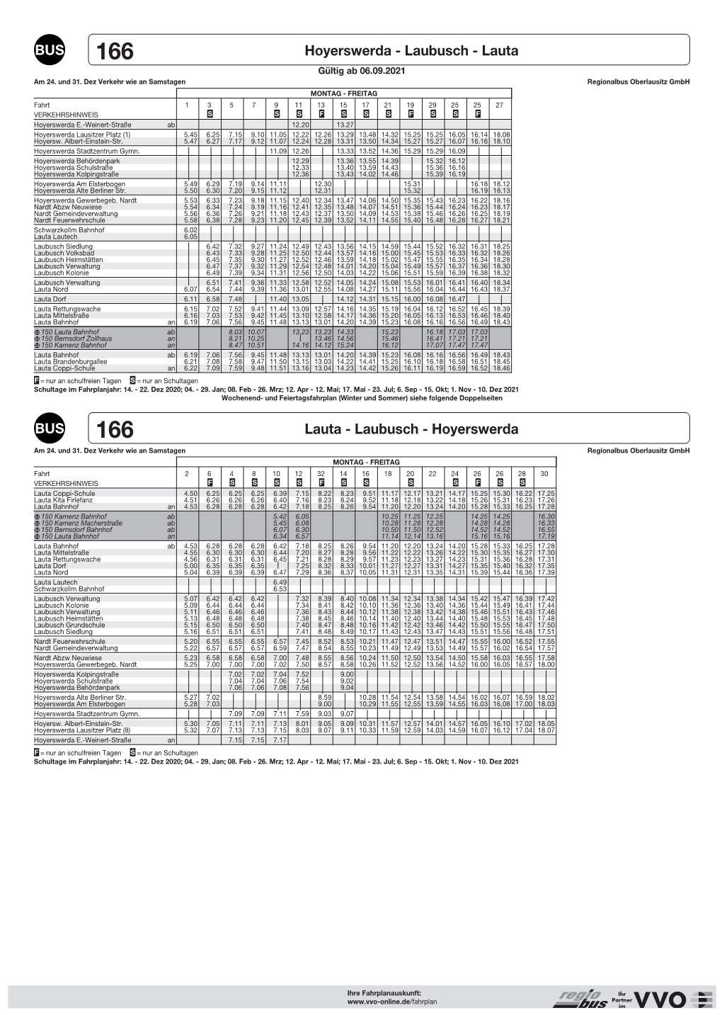 Hoyerswerda - Laubusch - Lauta Gültig Ab 06.09.2021 Am 24