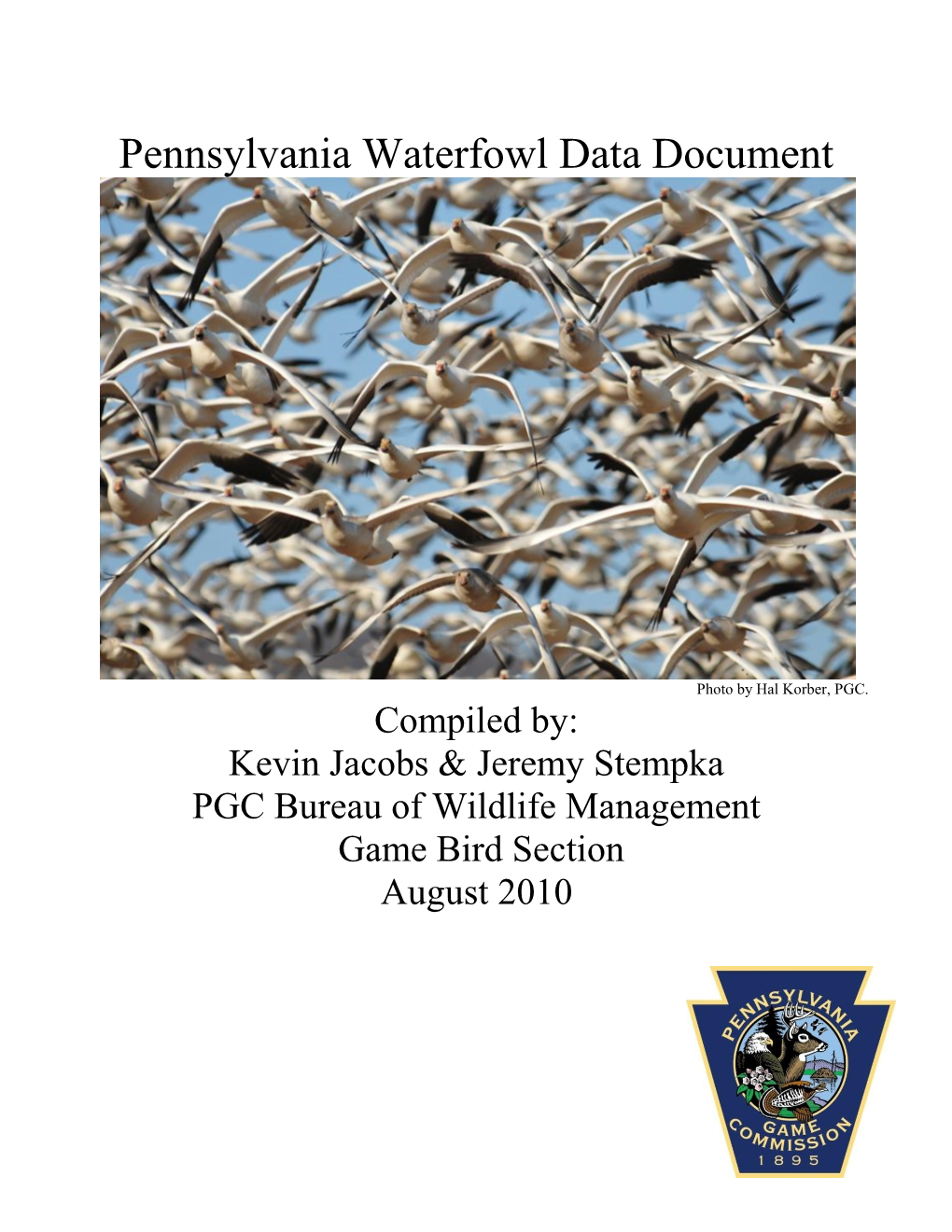 2010 Pennsylvania Waterfowl Data Document