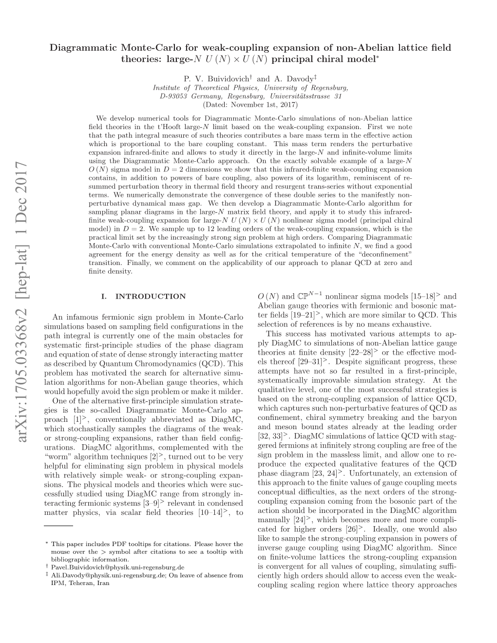 Diagrammatic Monte-Carlo for Weak-Coupling Expansion of Non