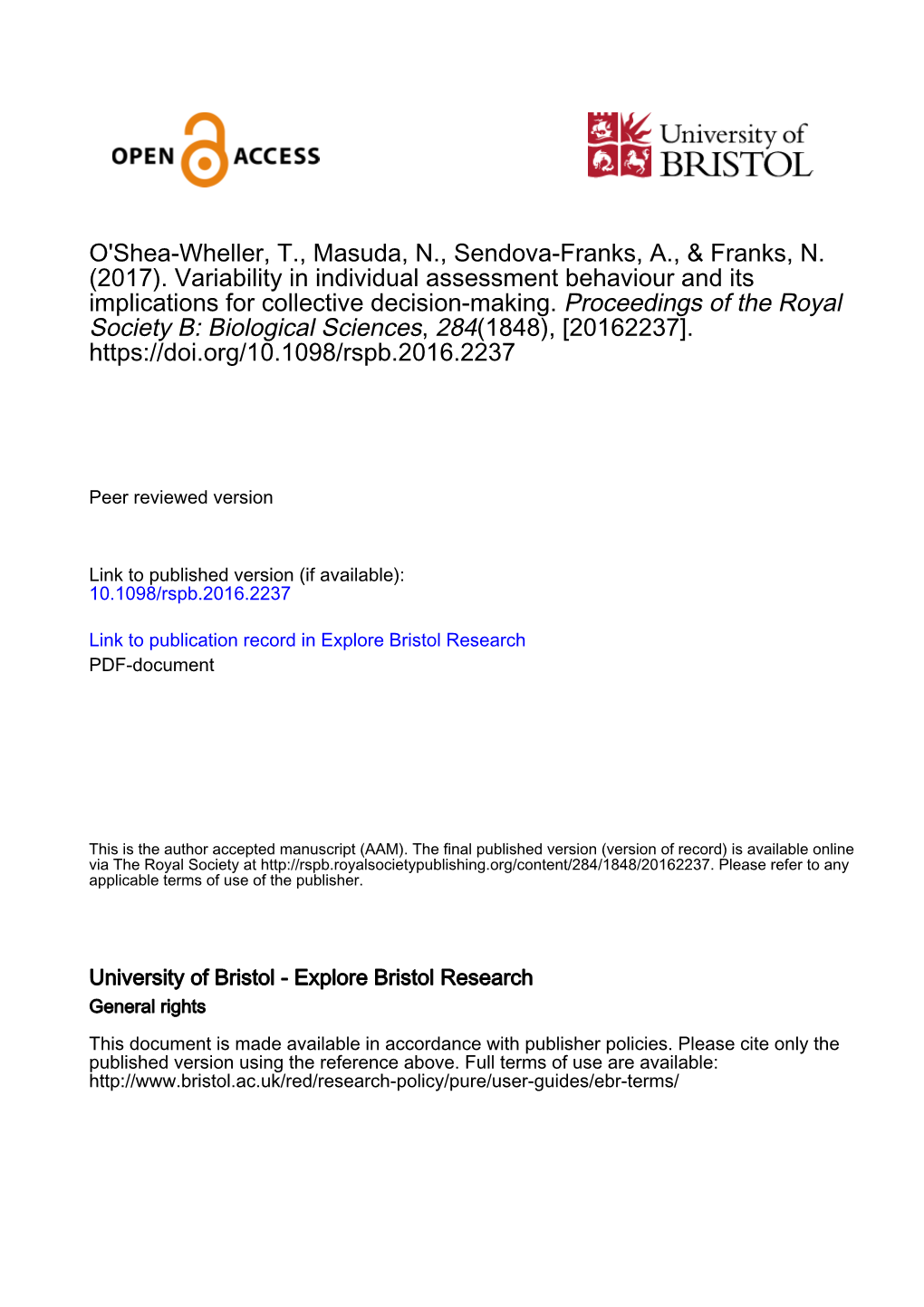 Variability in Individual Assessment Behaviour and Its Implications for Collective Decision-Making