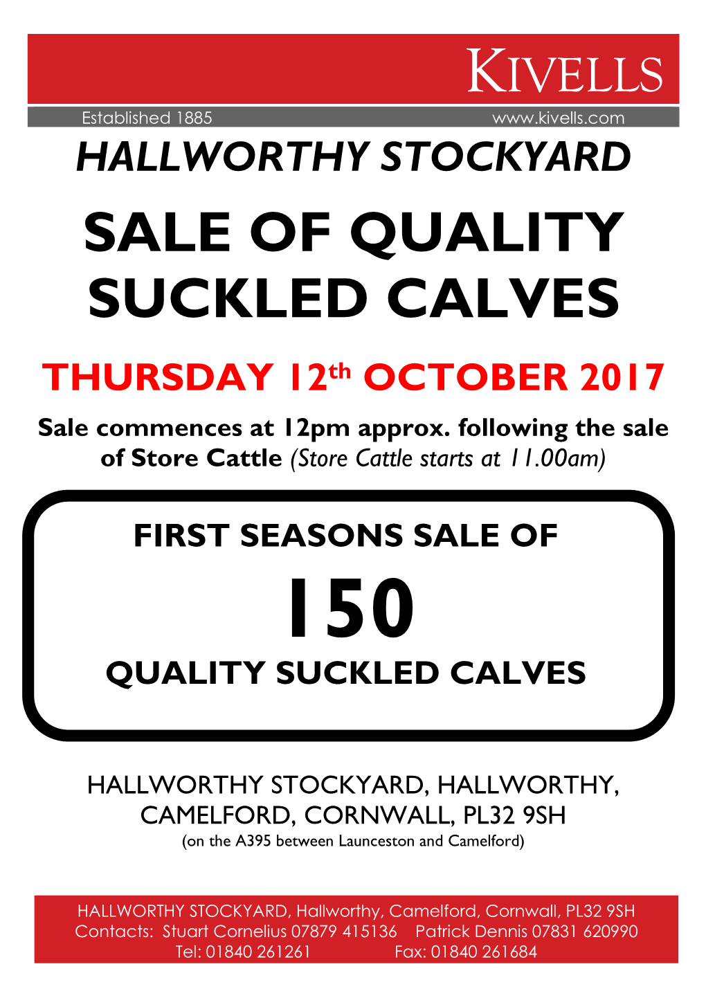 Sale of Quality Suckled Calves