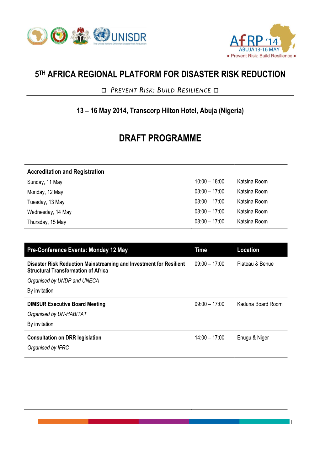 Fifth Africa Regional Platform for Disaster Risk Reduction