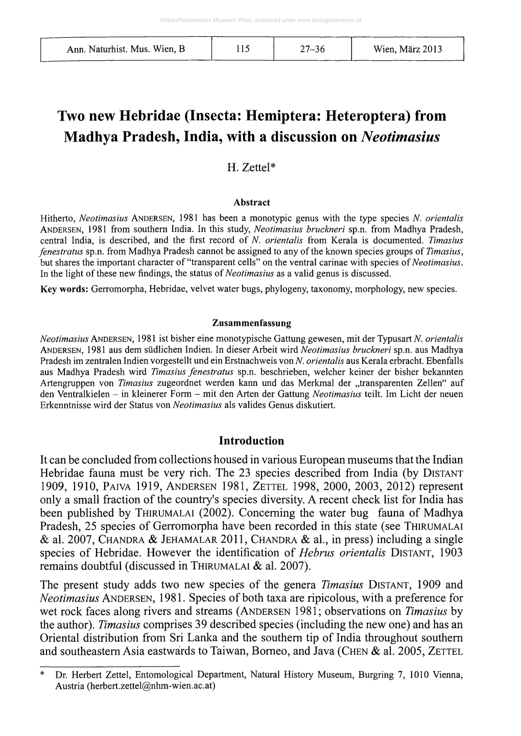 From Madhya Pradesh, India, with a Discussion on Neotimasius