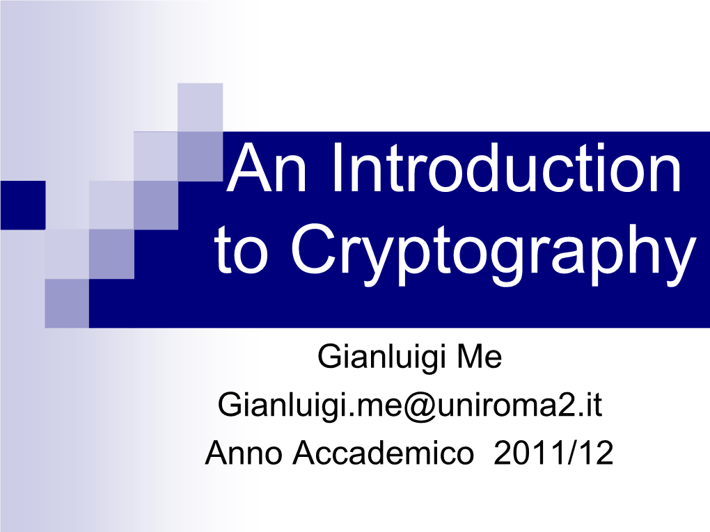 An Introduction to Cryptography