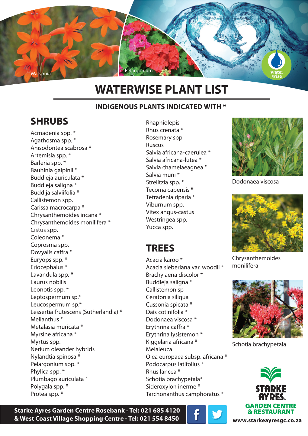 SAGC Water Wise Plant List 2016.Ai