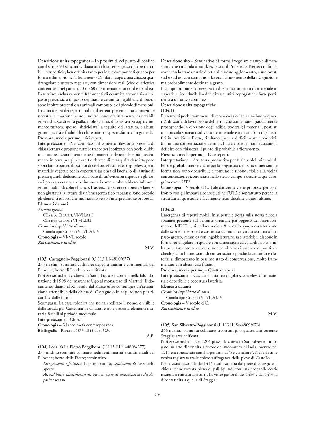 Descrizione Unità Topografica – in Prossimità Del Punto Di Confine