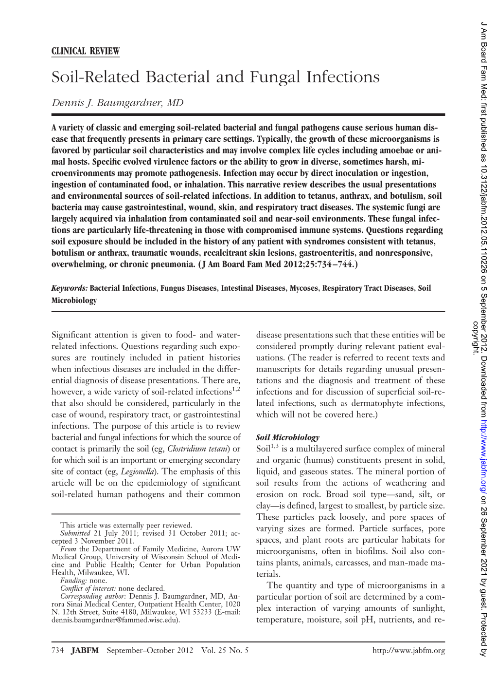 Soil-Related Bacterial and Fungal Infections