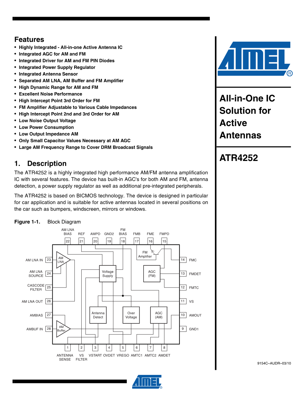 All-In-One IC Solution for Active Antennas ATR4252