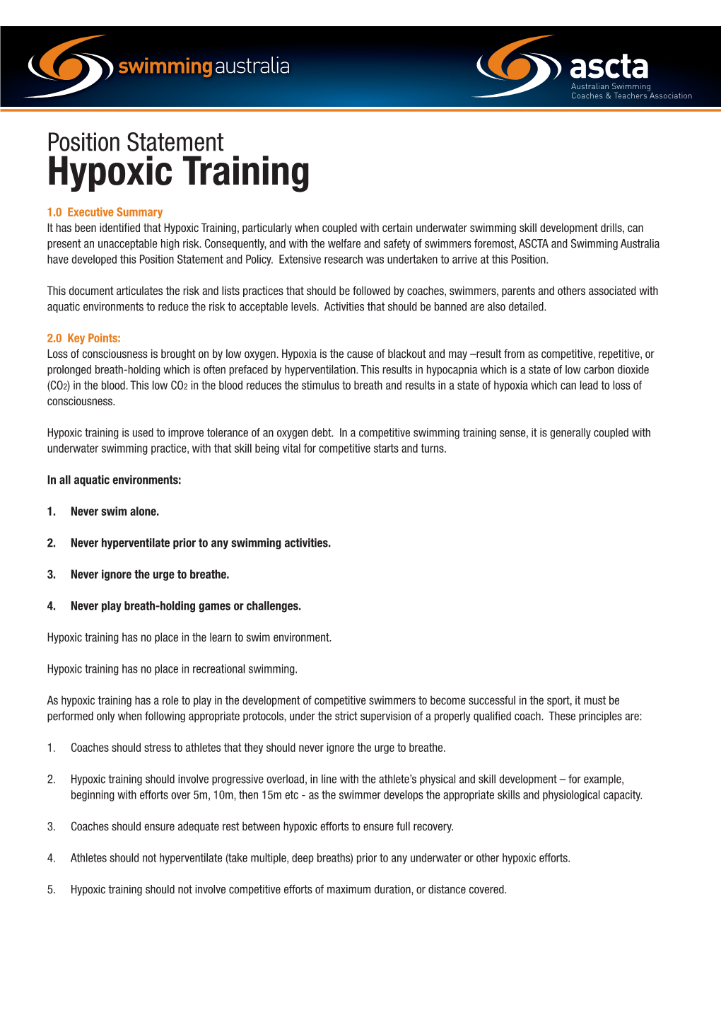 Hypoxic Training
