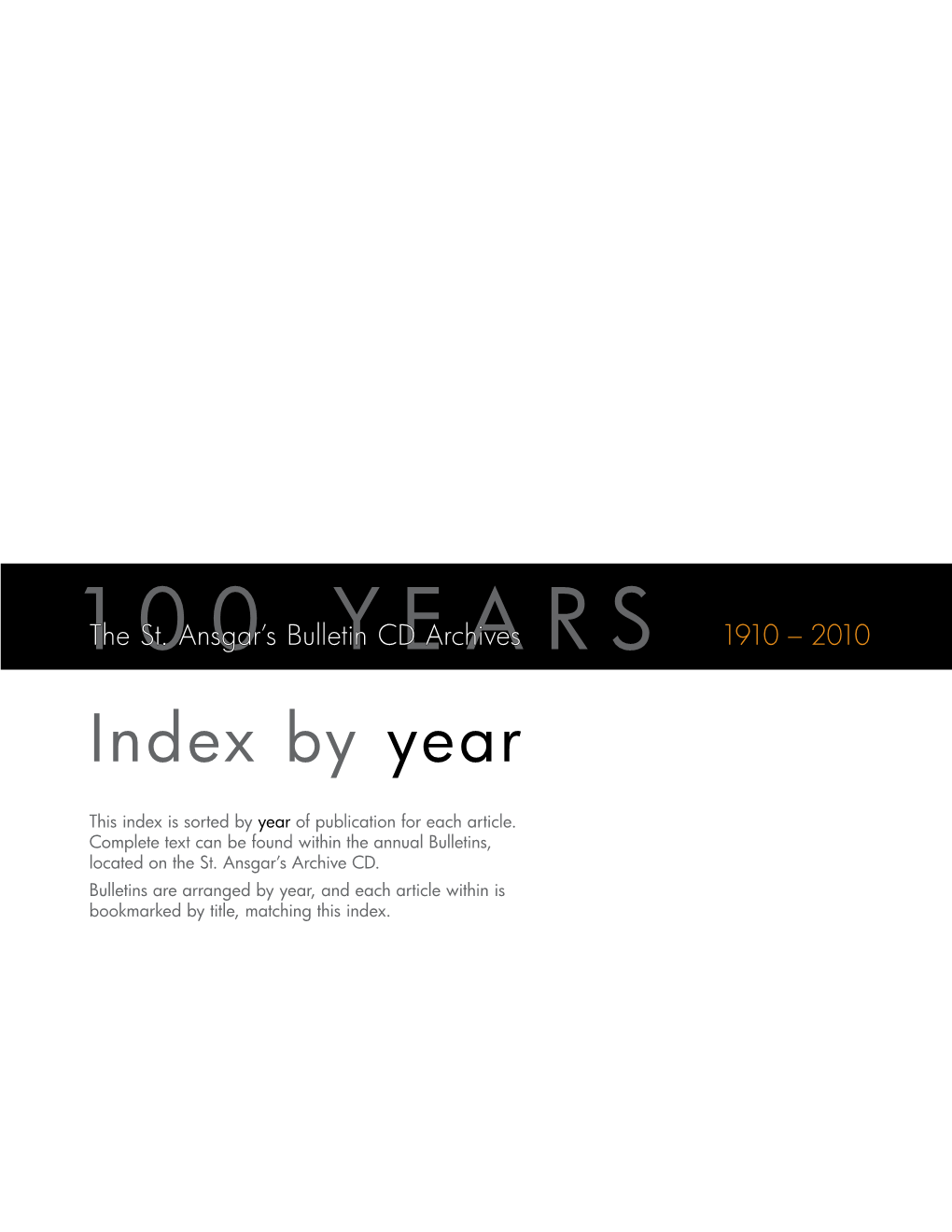 Ansgar's Final Index 1910-2010