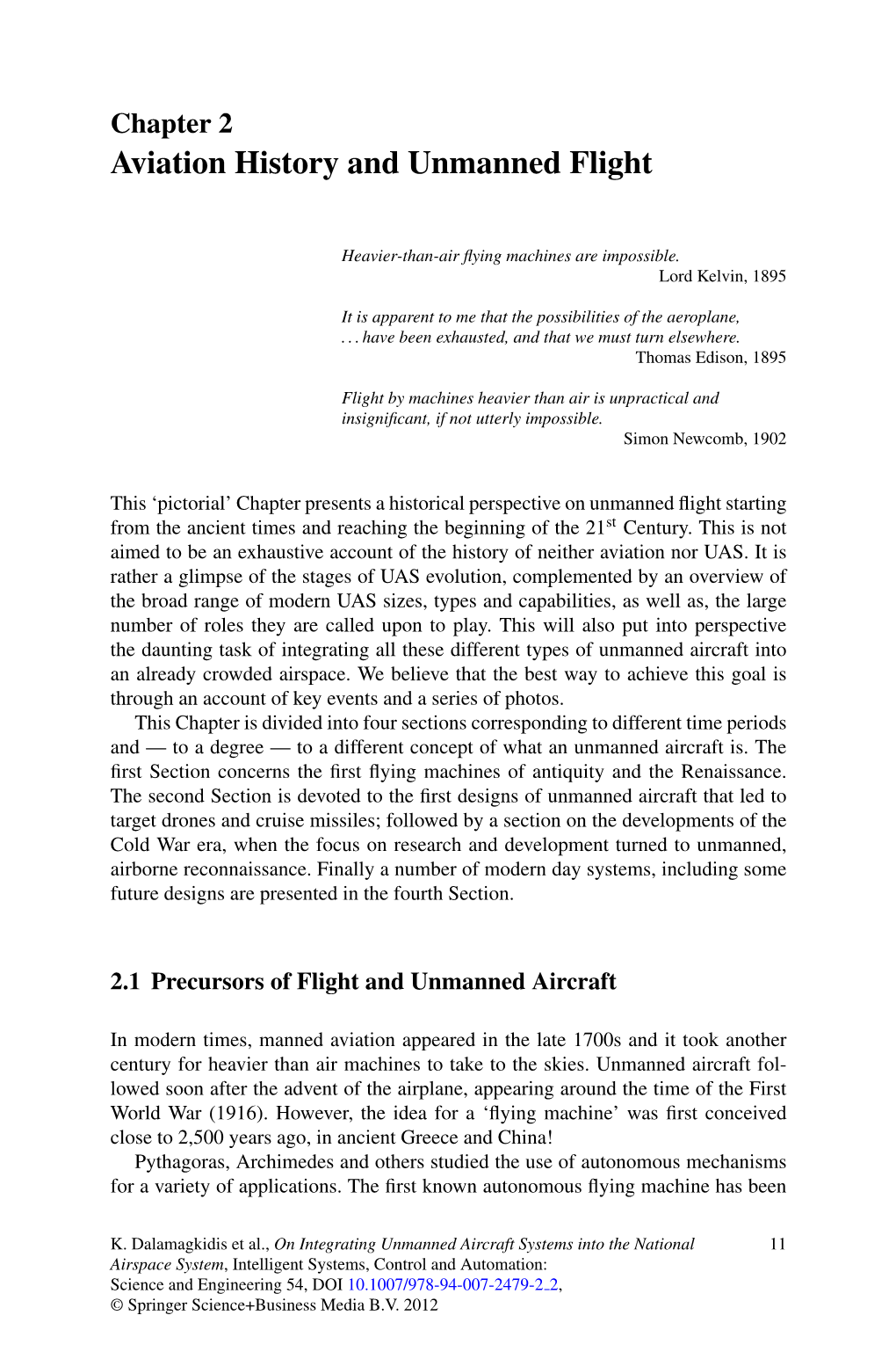 Aviation History and Unmanned Flight
