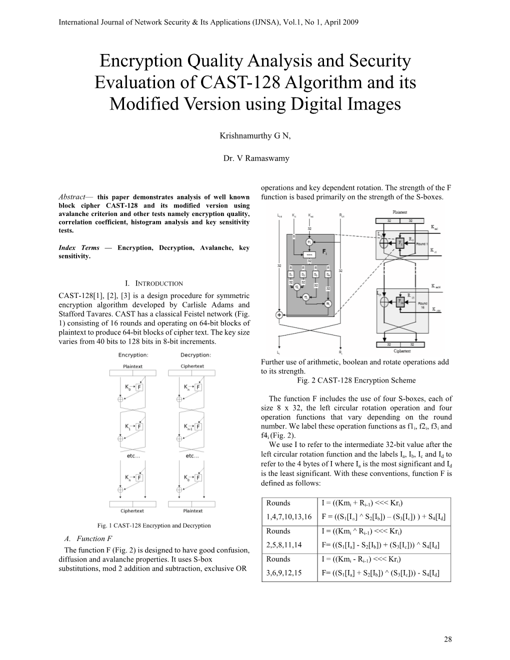 Encryption Quality Analysis and Security Evaluation of CAST-128 Algorithm and Its Modified Version Using Digital Images