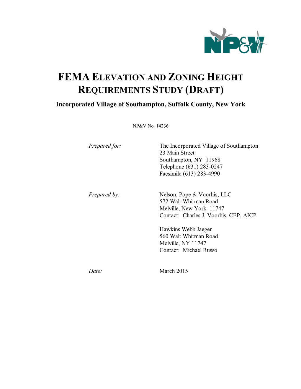 Fema Elevation and Zoning Height Requirements Study (Draft)