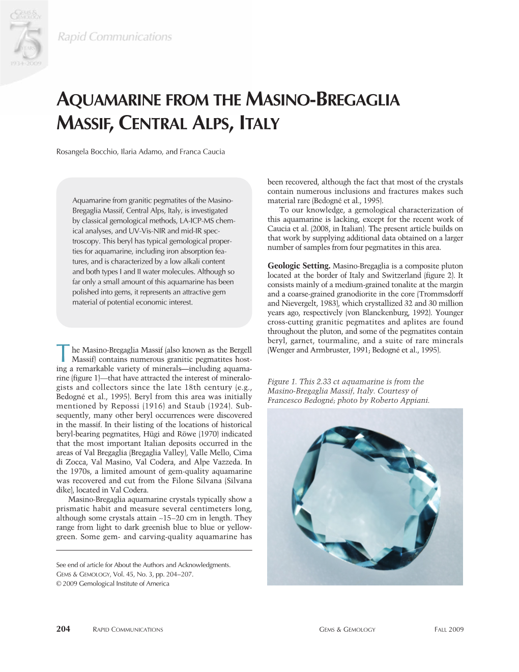 Aquamarine from the Masino-Bregaglia Massif, Central Alps, Italy