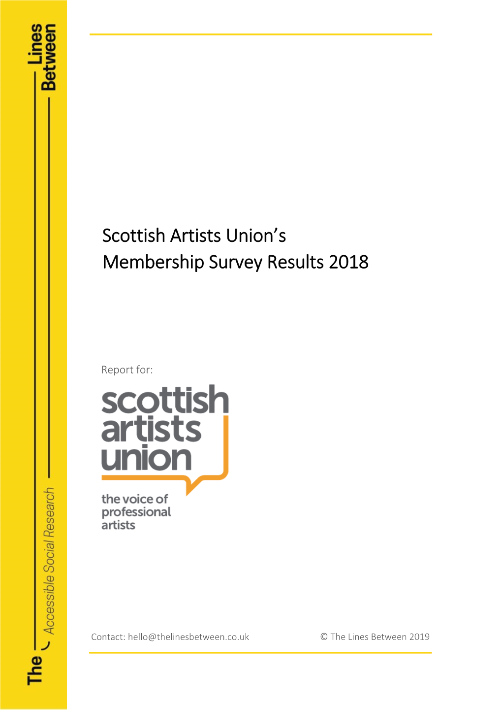 Scottish Artists Union's Membership Survey Results 2018