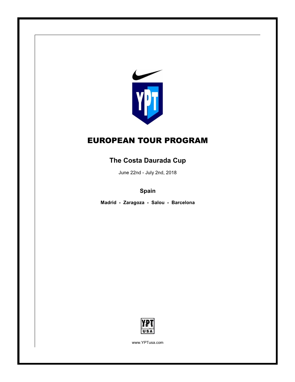 European Tour Program