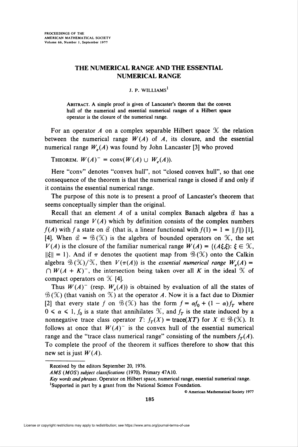 The Numerical Range and the Essential Numerical Range