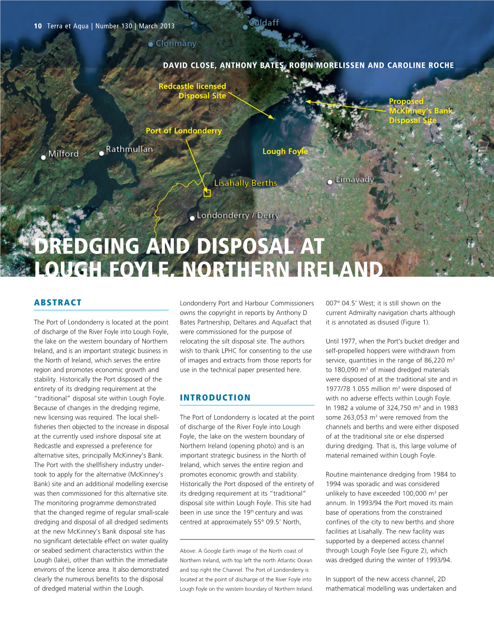 Dredging and Disposal at Lough Foyle, Northern Ireland