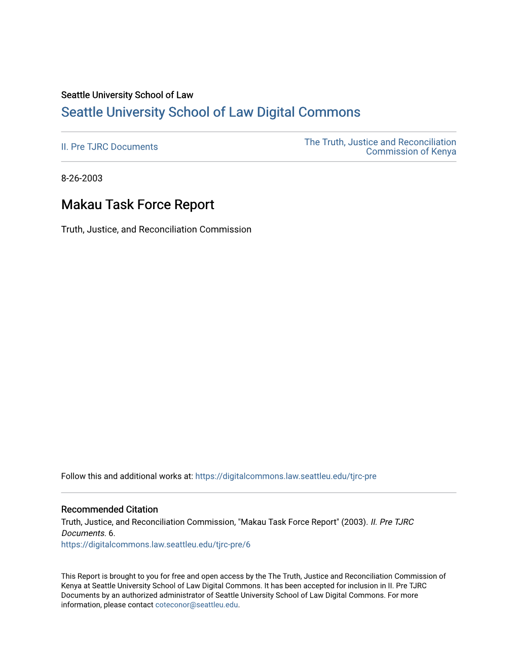 Makau Task Force Report