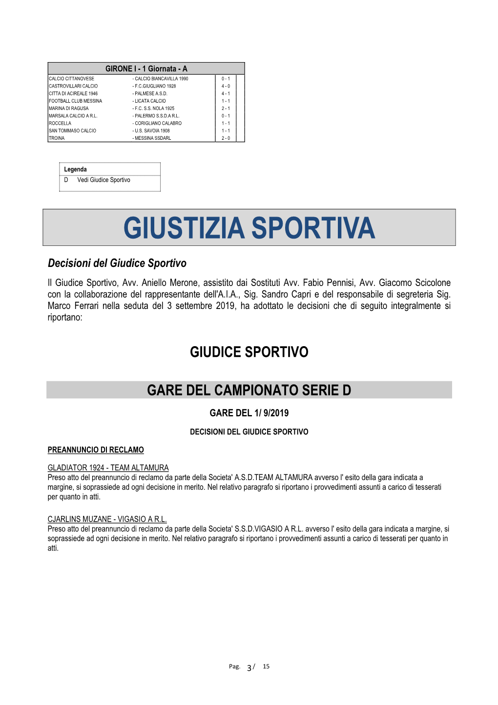 Giustizia Sportiva