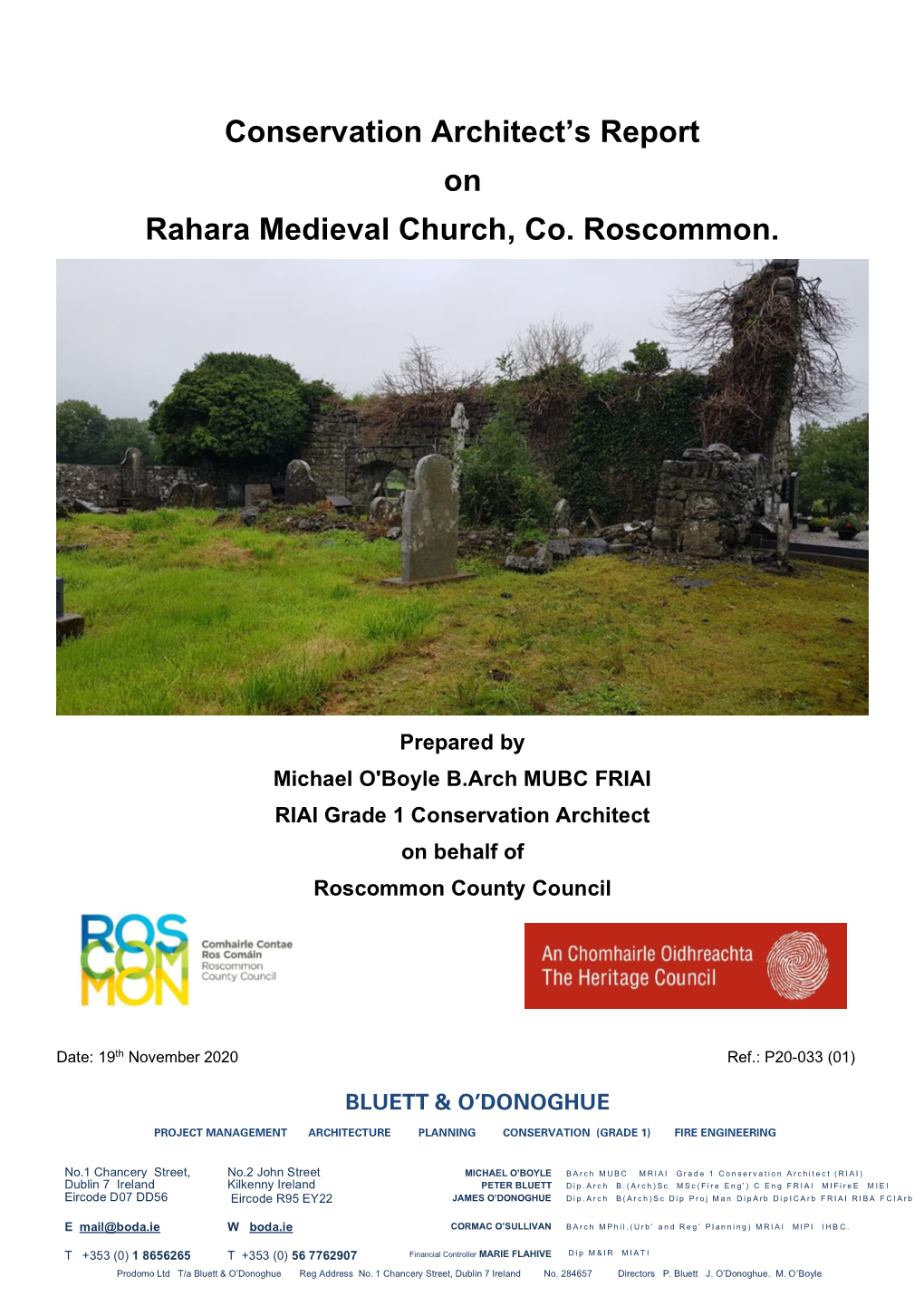 Conservation Architect's Report on Rahara Medieval Church, Co
