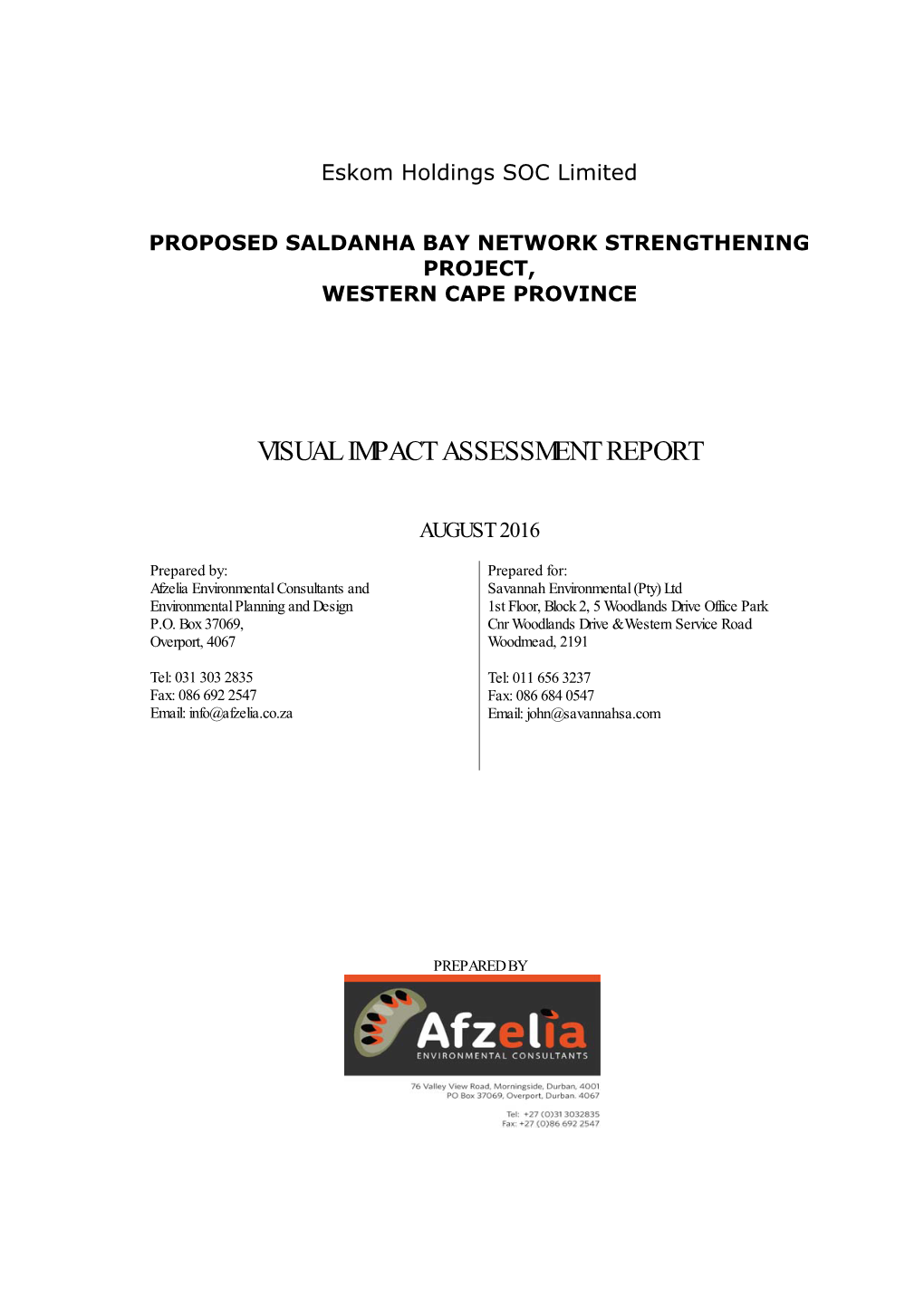 Visual Impact Assessment Report