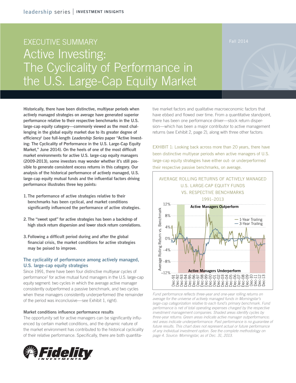 The Cyclicality of Performance in the US Large-Cap Equity Market