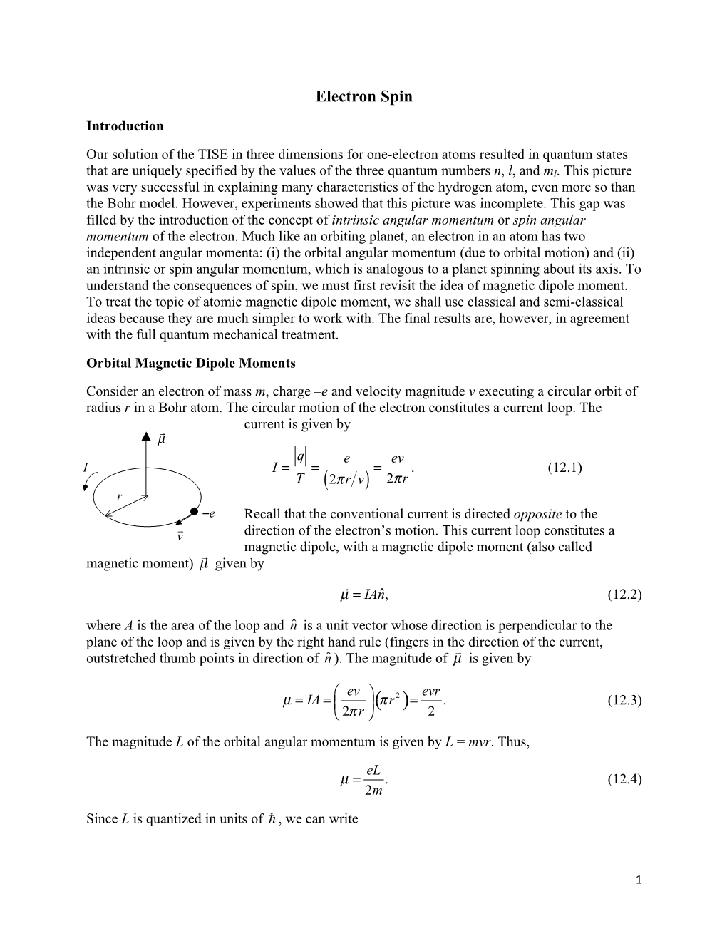 Electron Spin