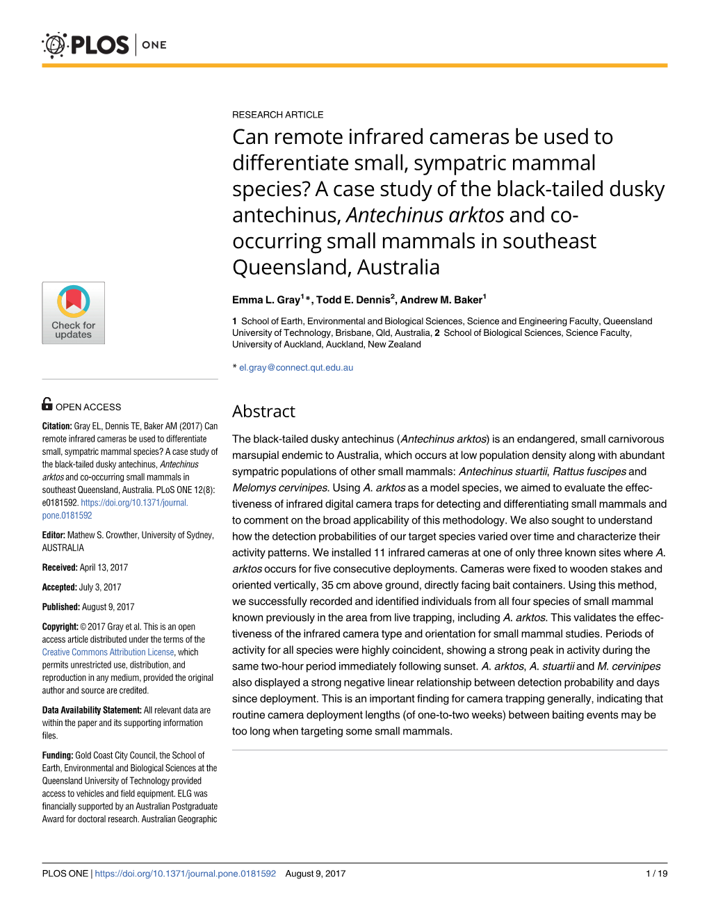 Can Remote Infrared Cameras Be Used to Differentiate