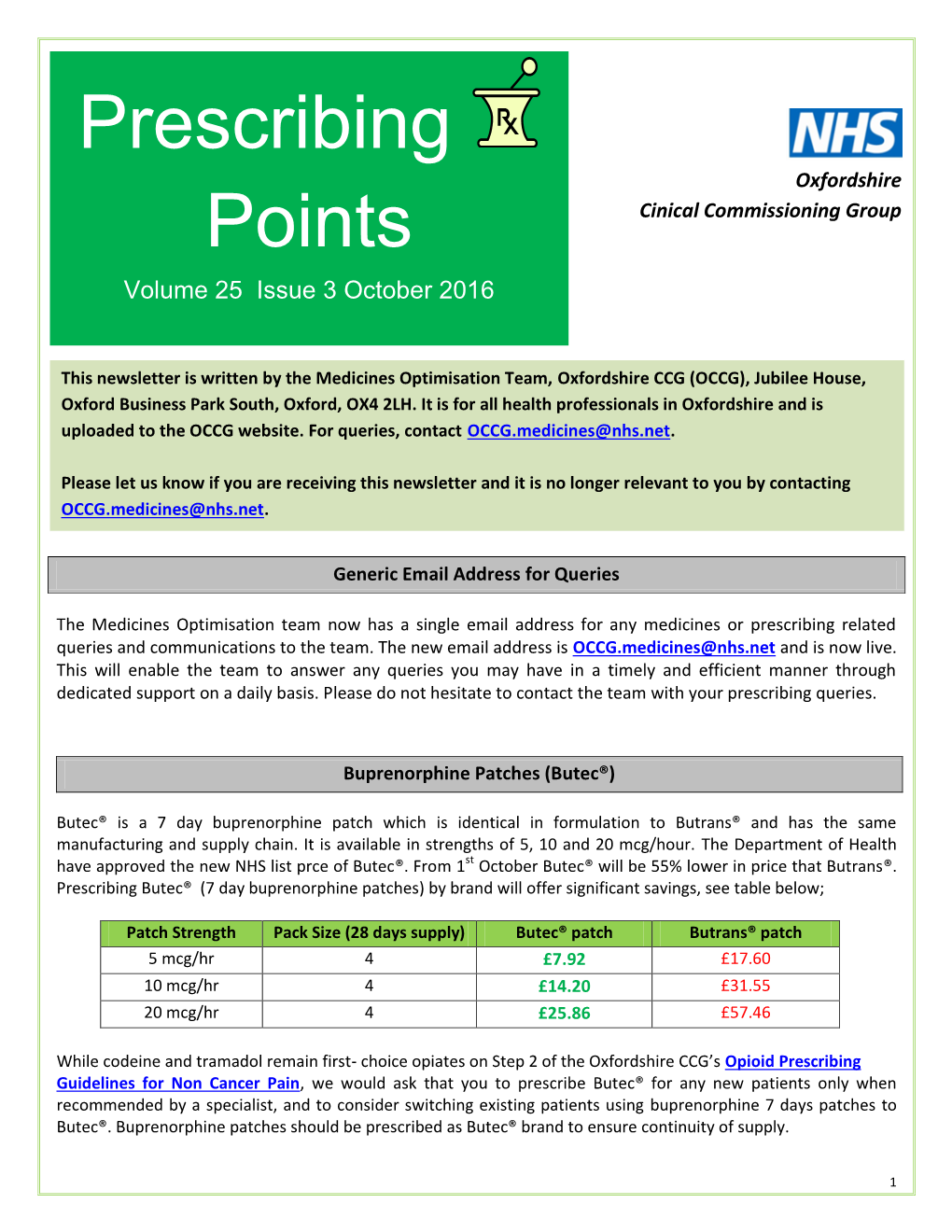 Prescribing Points