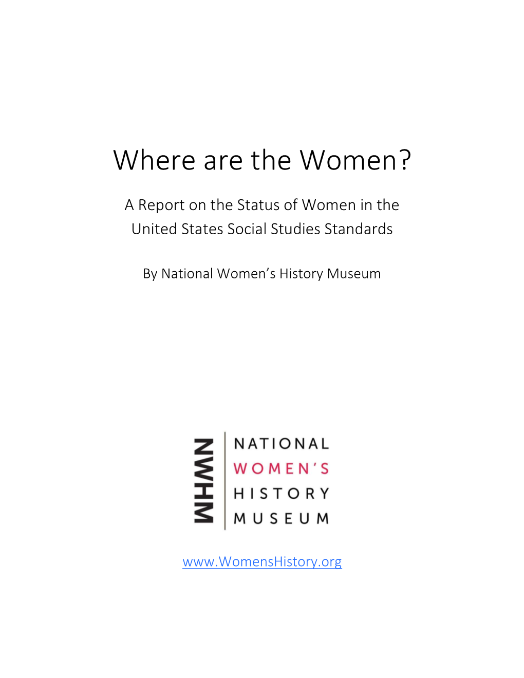 A Report on the Status of Women in the United States Social Studies Standards