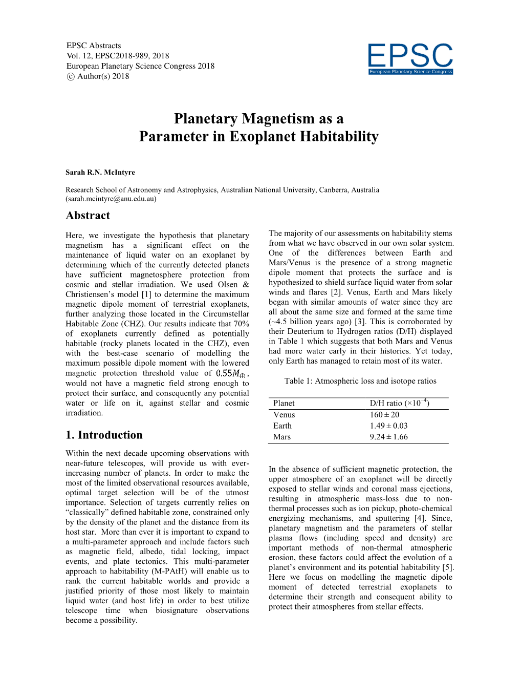 Planetary Magnetism As a Parameter in Exoplanet Habitability