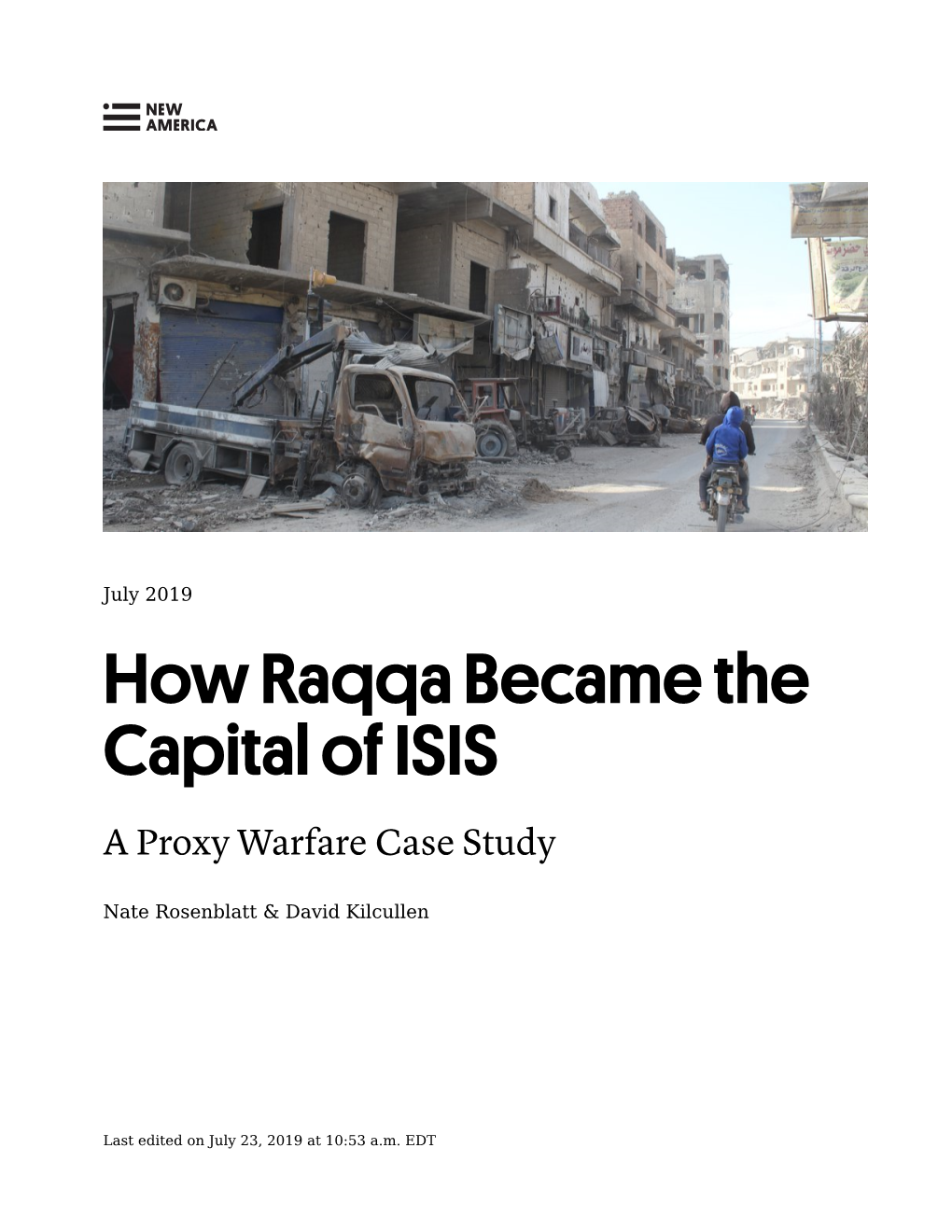 How Raqqa Became the Capital of ISIS
