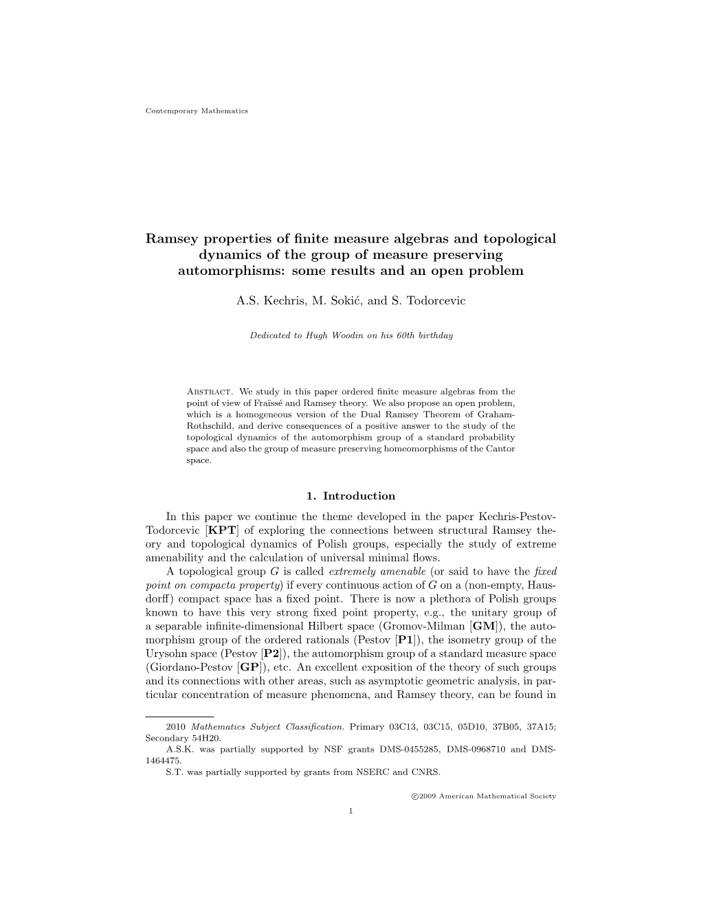 Ramsey Properties of Finite Measure Algebras And