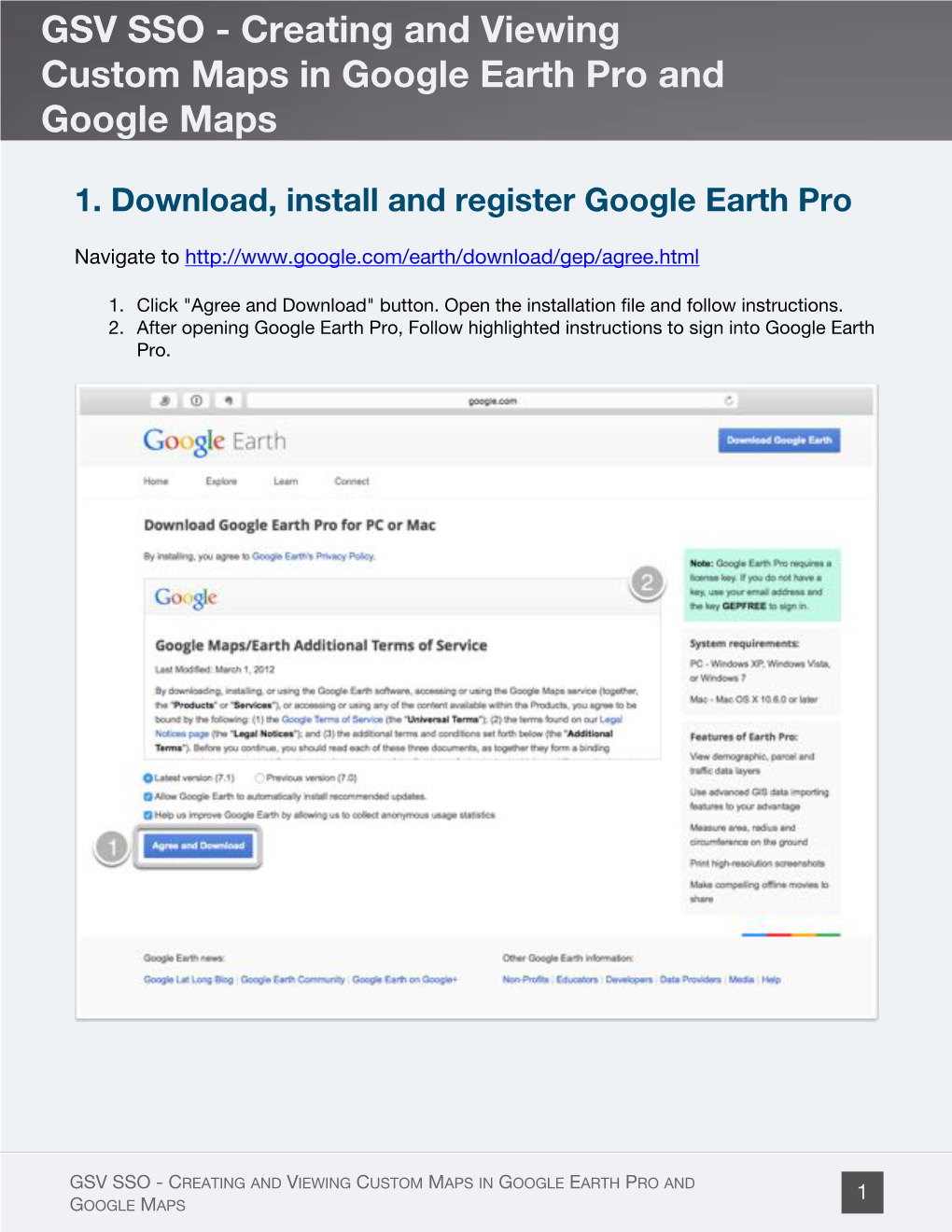 GSV SSO - Creating and Viewing Custom Maps in Google Earth Pro and Google Maps