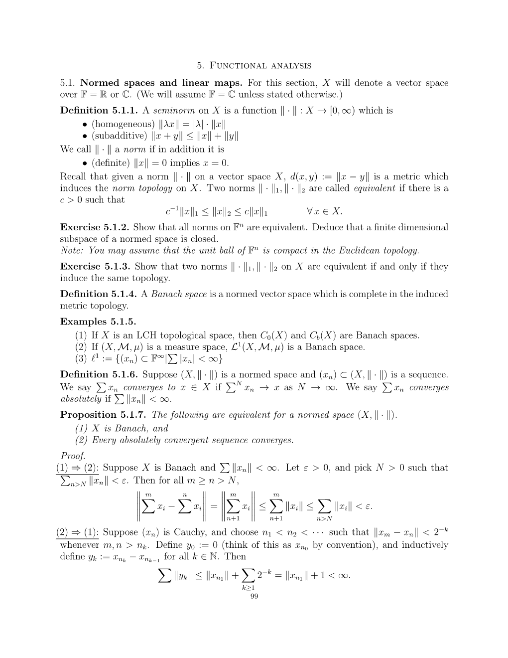 Notes on Functional Analysis