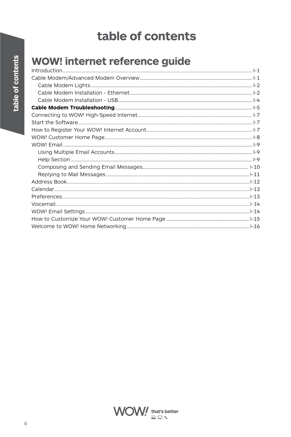 Table of Contents