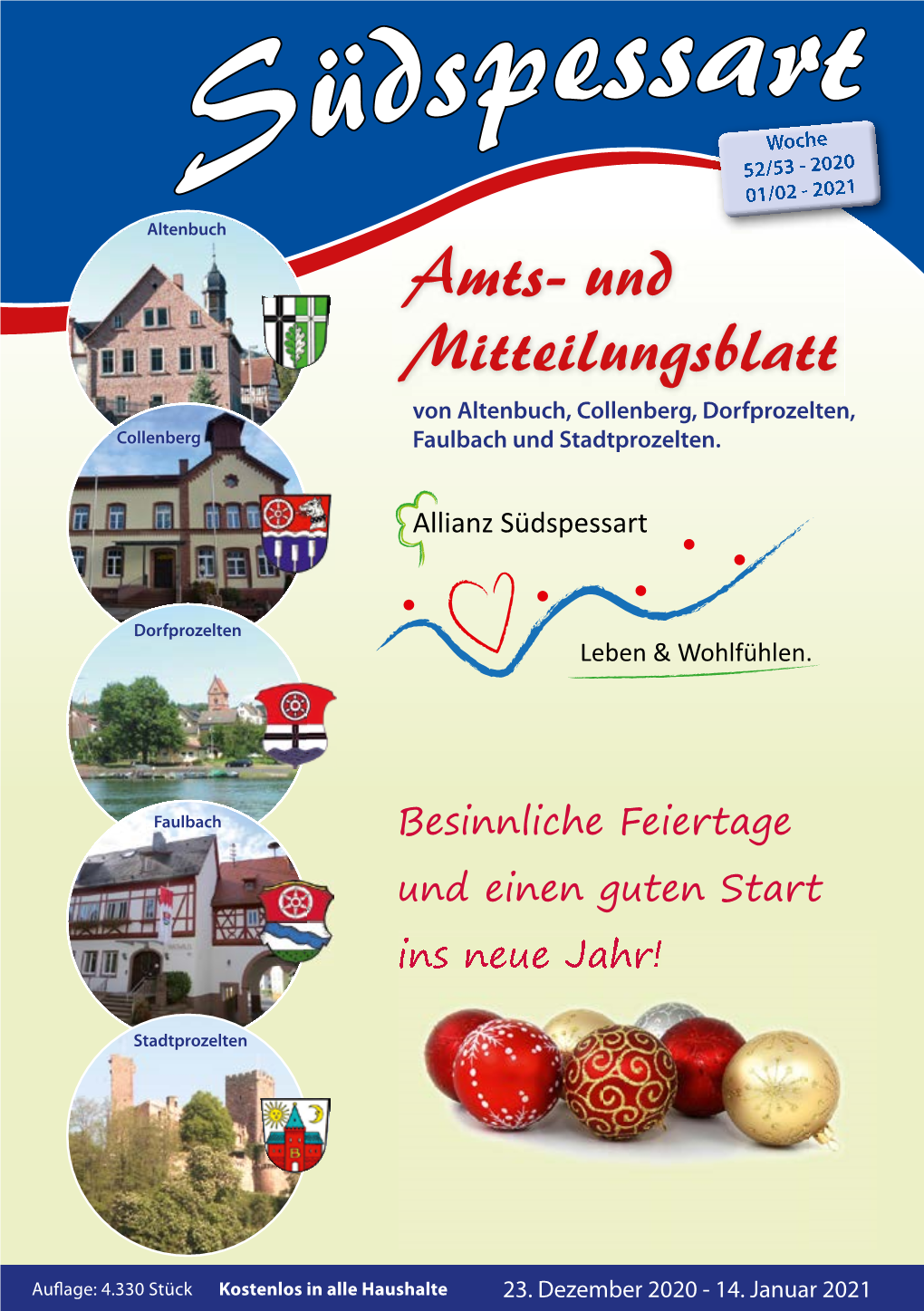 Amts- Und Mitteilungsblatt Von Altenbuch, Collenberg, Dorfprozelten, Collenberg Faulbach Und Stadtprozelten