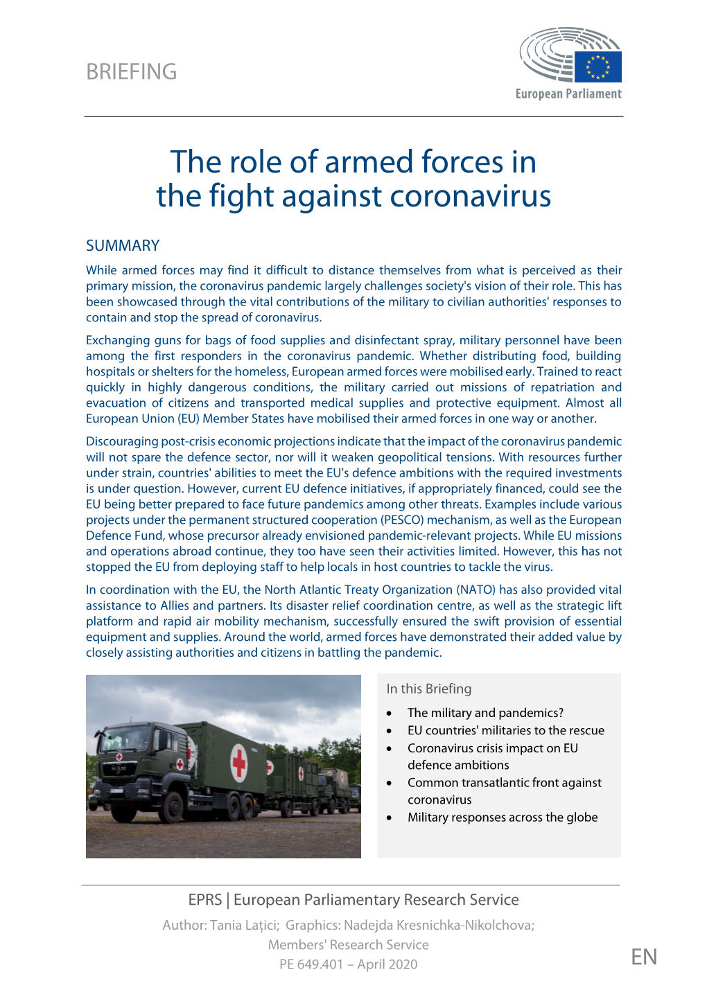 The Role of Armed Forces in the Fight Against Coronavirus