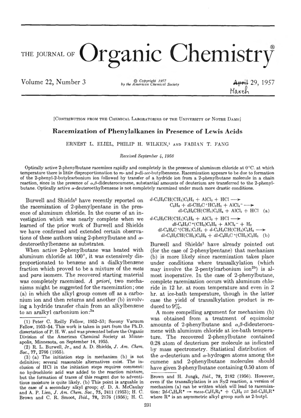 The Journal of Organic Chemistry 1957 Volume.22 No.3