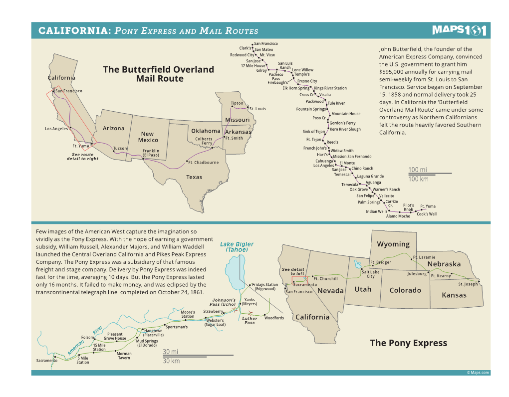 Pony Express and Mail Routes