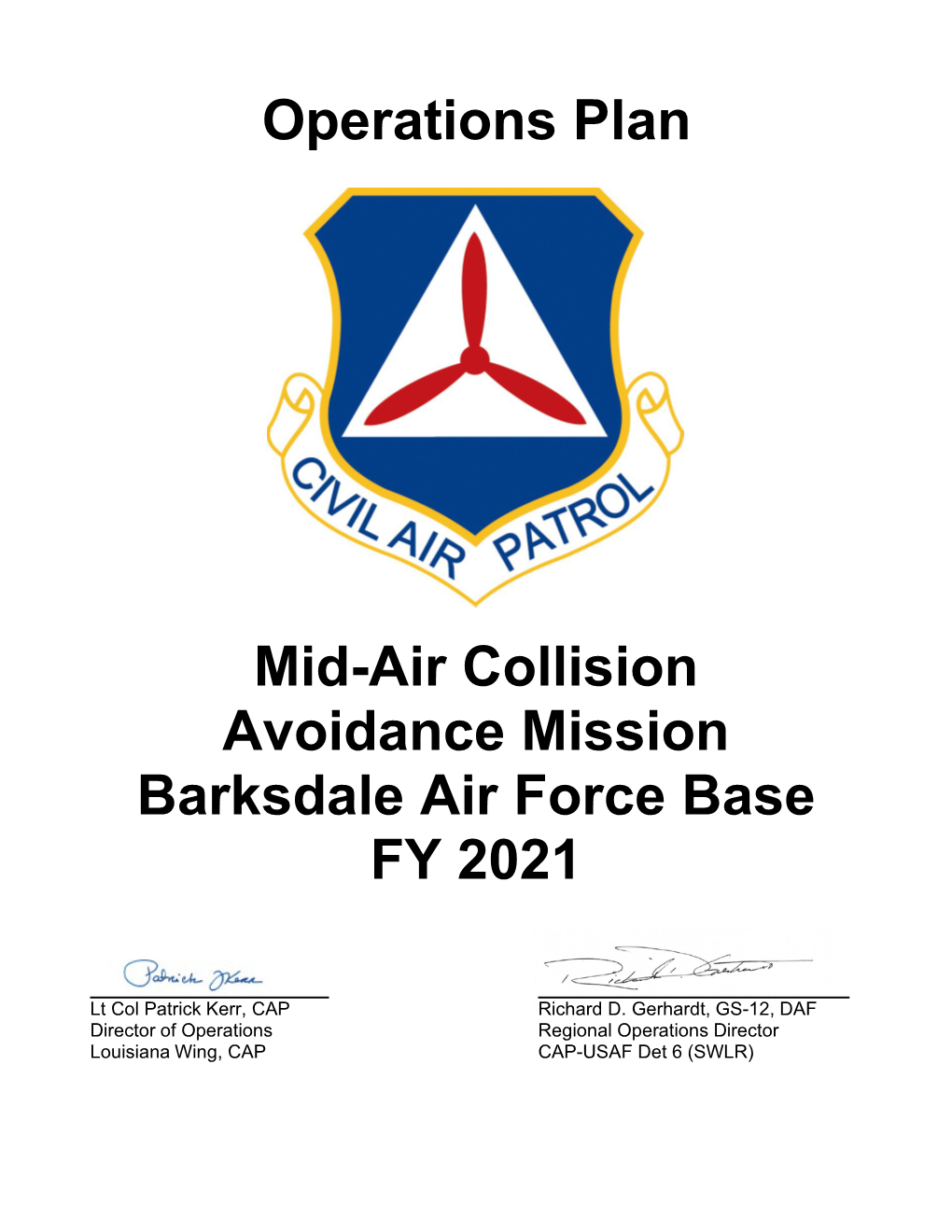 Operations Plan Mid-Air Collision Avoidance Mission Barksdale Air Force Base FY 2021