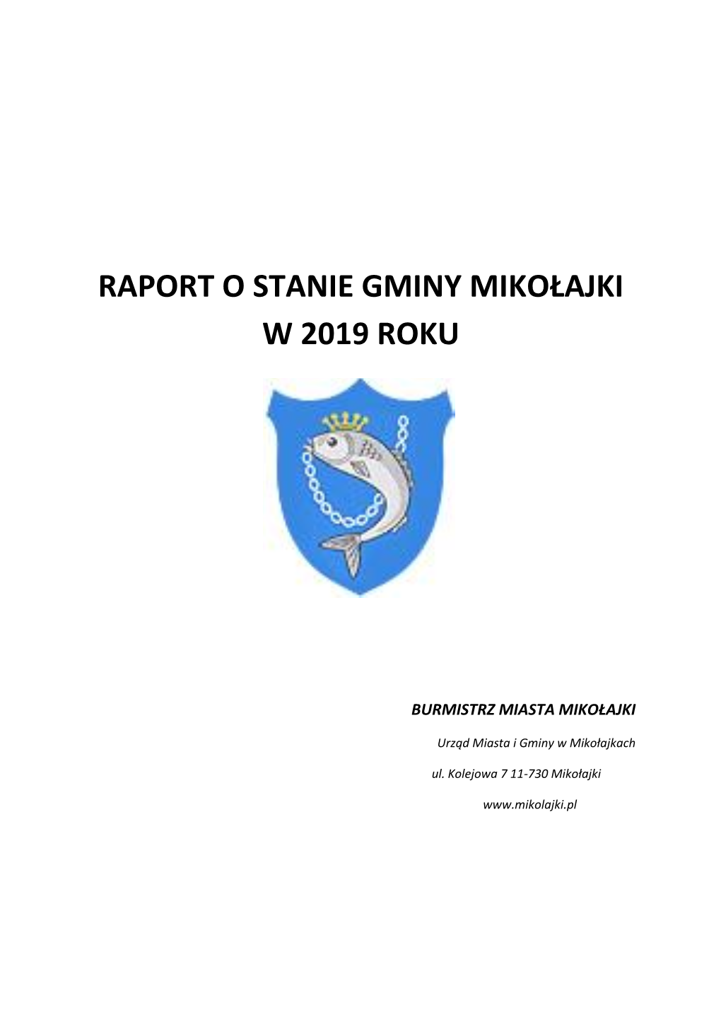 Raport O Stanie Gminy Mikołajki W 2019 Roku